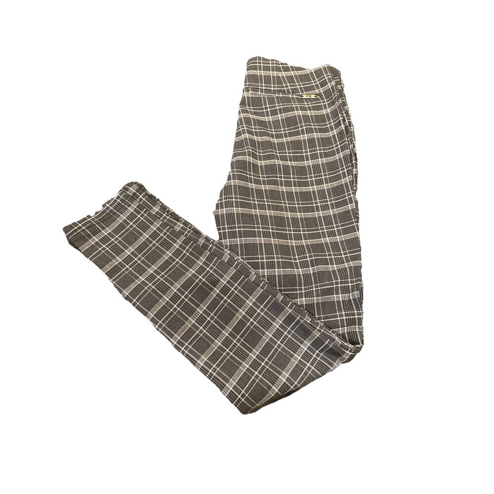 Calvin Klein-Womens Pants-Dark Gray Plaid Pull On Trouser-Preppy-Size 2 - Picture 13 of 15